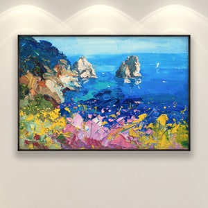 AI art colorful painting of capri island Italy 1 - TOPARTGALLERY