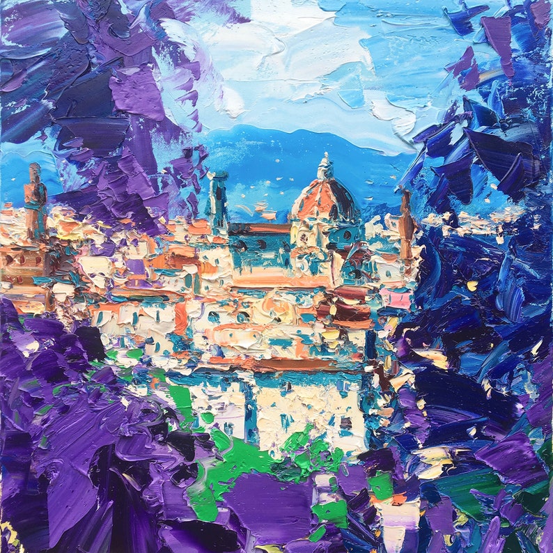 Florence Painting on Canvas Original Art Italy Art City Etsy