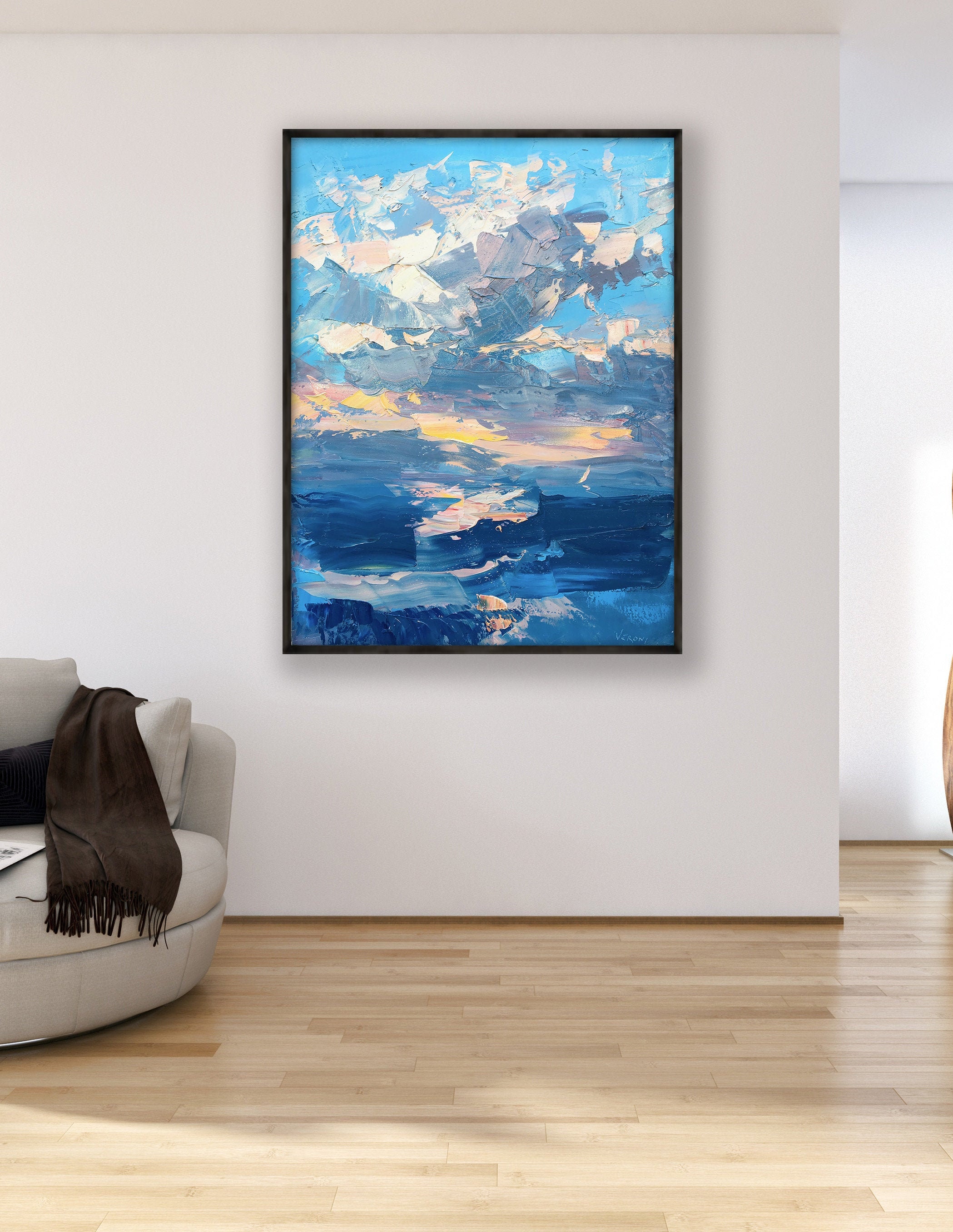 Abstract Sunset Painting on Canvas Original Art Clouds - Etsy