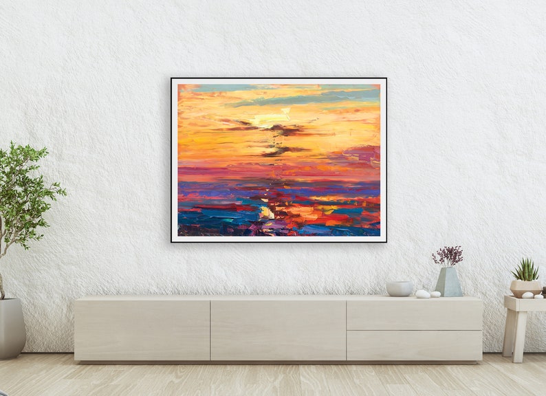 Sunset Print, Wall Art Print, Beach Print, Art Print, Ocean Print, Canvas Print, Abstract Art Print, Modern Print, Gallery Wall Prints, Gift image 2