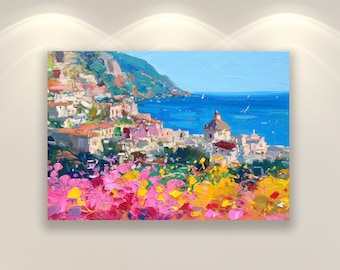 Positano Prints on Canvas, Italy Prints, Beach Prints, Sea Prints, Kitchen Art Prints, Wall Art Prints, Wall Decor Art, Gift for Mother