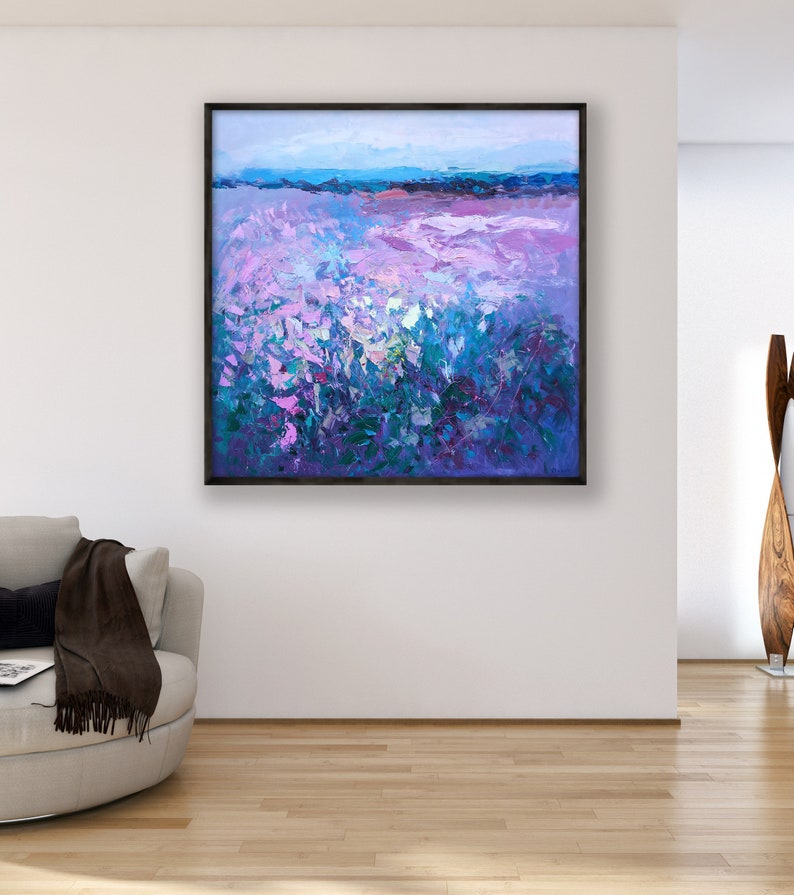 Abstract Lavender Painting on Canvas Original Art Modern - Etsy