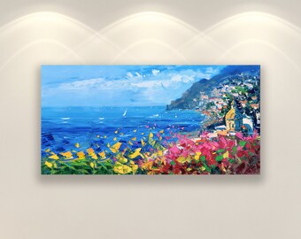 Positano Print, Art Prints, Amalfi Coast Print, Wall Art Prints, Italy Art Print, Colorful Wall Art, Beach Prints, Wall Art Living Room