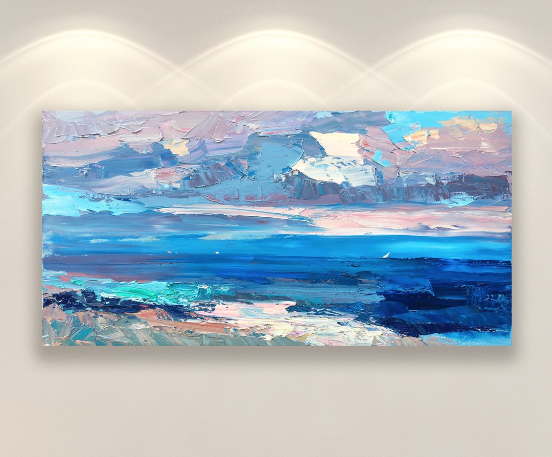 Ocean Wall Art Canvas Print Abstract Art Beach Wall Art Etsy