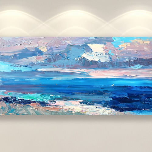 Ocean Wall Art Canvas Print Abstract Art Beach Wall Art Etsy