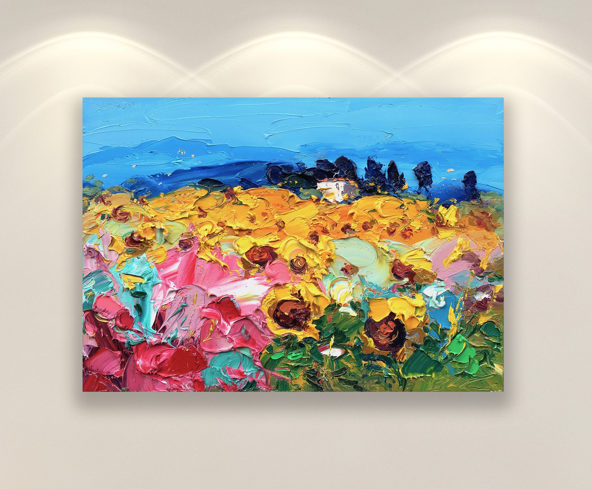 立体的な室内風景 絵画 木製 カントリー風 約89cm x 64cm 【公式通販】