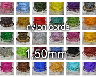 10 mètres, 32 COULEURS, cordon en nylon de 1,50 mm, cordon tressé, Shamballa, qualité exclusive