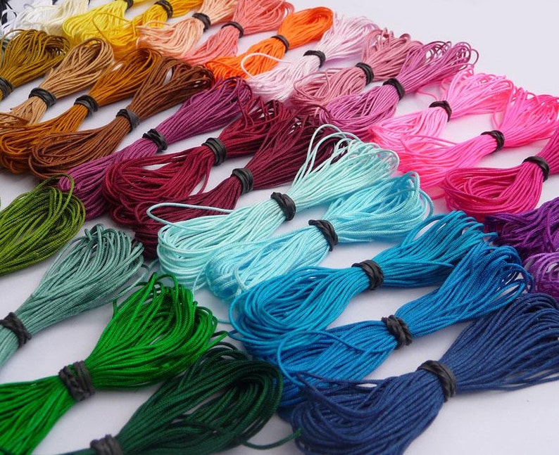 MIX 30 colors total 150 meters, 0.7-0.8mm Nylon Cord, Shamballa, Micro Macrame, Kumihimo, very good quality zdjęcie 2