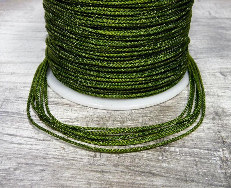 10 meters 1mm Nylon Cord Shamballa braided cord very good quality, dk green MULTICOLOR irish olive