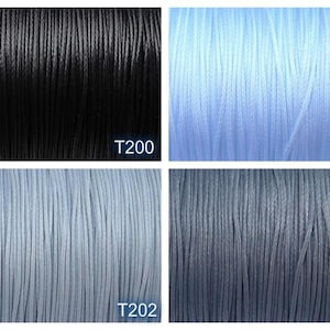 0.7mm waxed polyester cord, 10 meters, diameter 0.7mm, BLACK, WHITE, lt gray,  gray