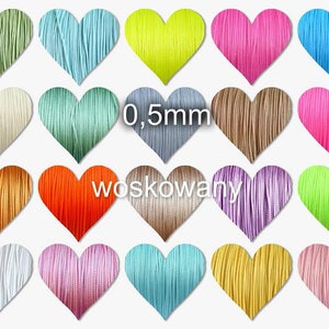 MIX 30 colors total 150 meters, 0.5mm Waxed poliester cords, very good quality zdjęcie 2