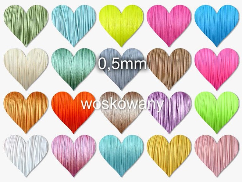 MIX 30 colors total 150 meters, 0.5mm Waxed poliester cords, very good quality zdjęcie 2