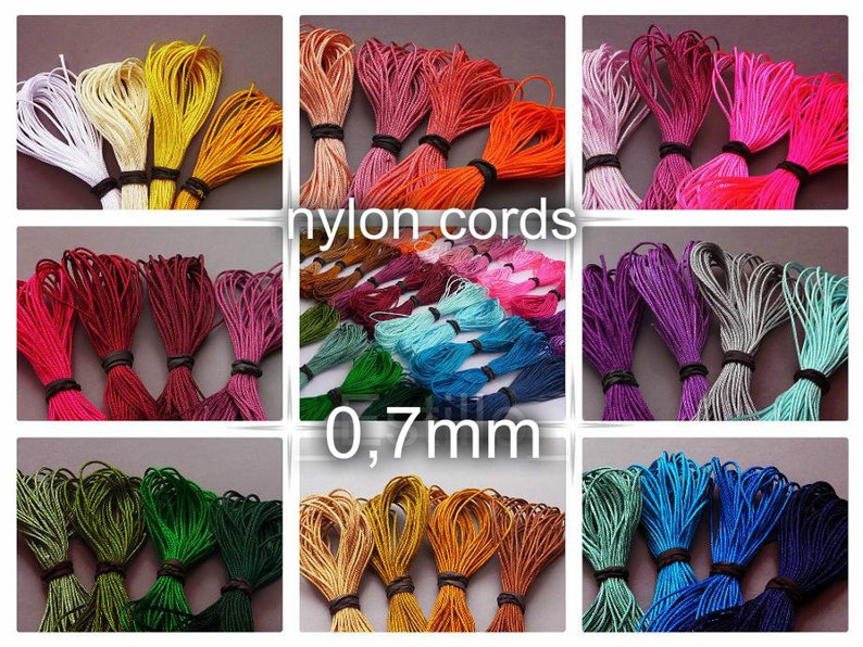 MIX 30 colors total 150 meters, 0.7-0.8mm Nylon Cord, Shamballa, Micro Macrame, Kumihimo, very good quality zdjęcie 1