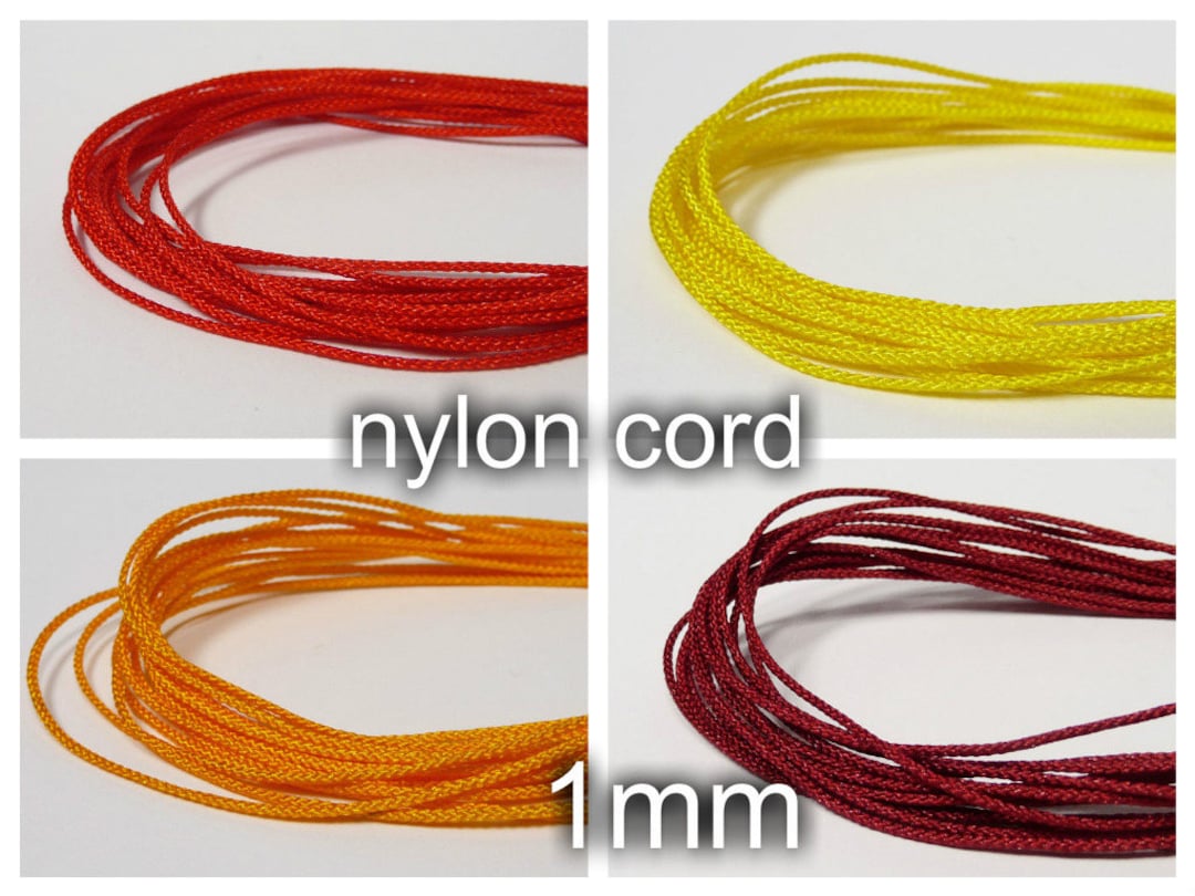 10 Meters 1mm Nylon Cord, RED, Yellow, Orange, Burgund Braided Cord,  Shamballa, Very Good Quality 