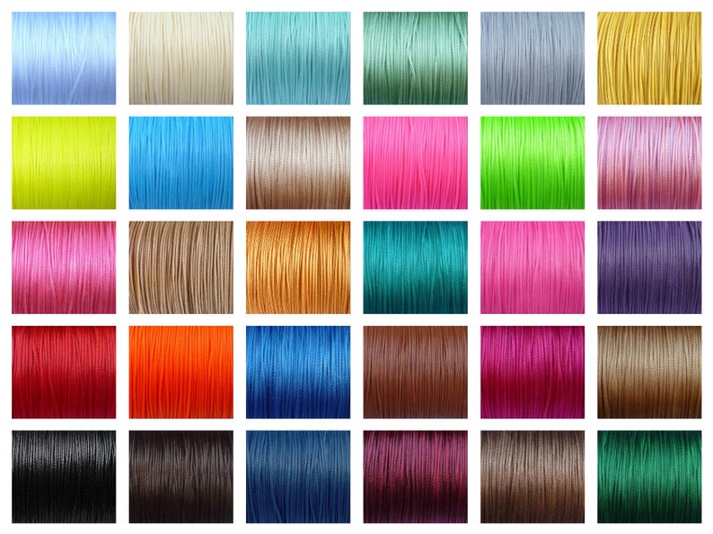 MIX 30 colors total 150 meters, 0.5mm Waxed poliester cords, very good quality zdjęcie 1