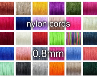 MIX 30 colors total 150 meters, 0.8-0.9mm Nylon Cord, exclusive cord, matte,  Shamballa, Micro Macrame, Kumihimo