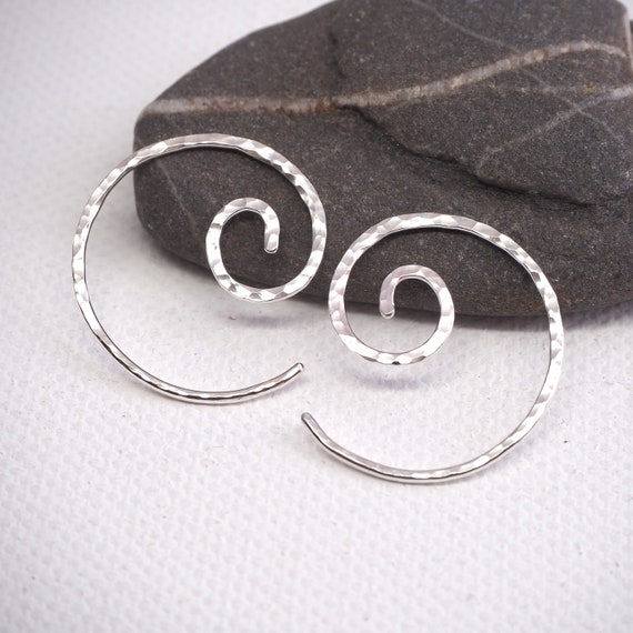 Spiral earrings curl earrings silver spirals silver spiral | Etsy
