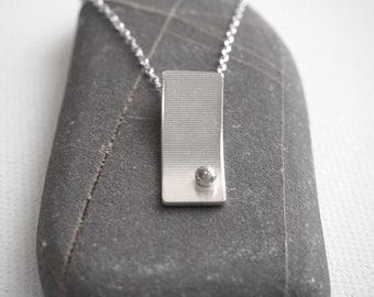 Mens silver pendant necklace, silver jewellery, handmade, unisex jewelry sterling silver, silver necklace pendant, recycled silver, handmade