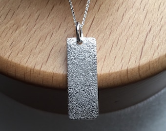 Silver necklace, minimalist necklace, layered necklace, sparkle texture, handmade silver unisex jewelry, sale item