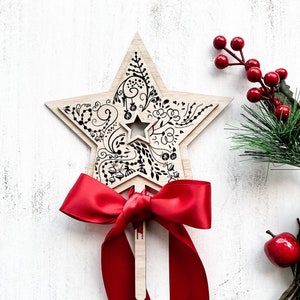 STAR CHRISTMAS TREE Topper | Christmas Ornament | Christmas Tree Star | Eco Friendly Christmas Decoration | Wood Christmas Decoration