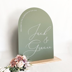 Acrylic Arch Welcome Sign in Earthy Neutrals - Wedding Signs Gift