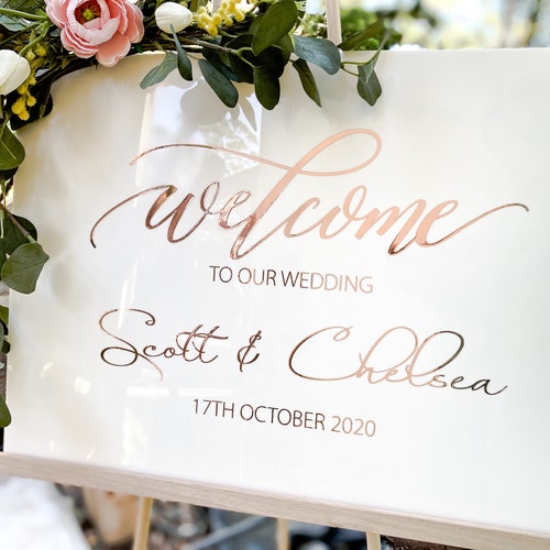 Pink Rustic Wood Welcome Order Of The Day Personalised Wedding Sign 