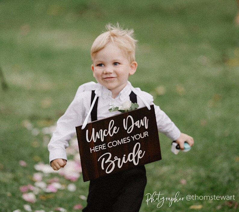 CHILD Page Boy Wedding Sign Here Comes Your Bride Rustic Etsy Australia