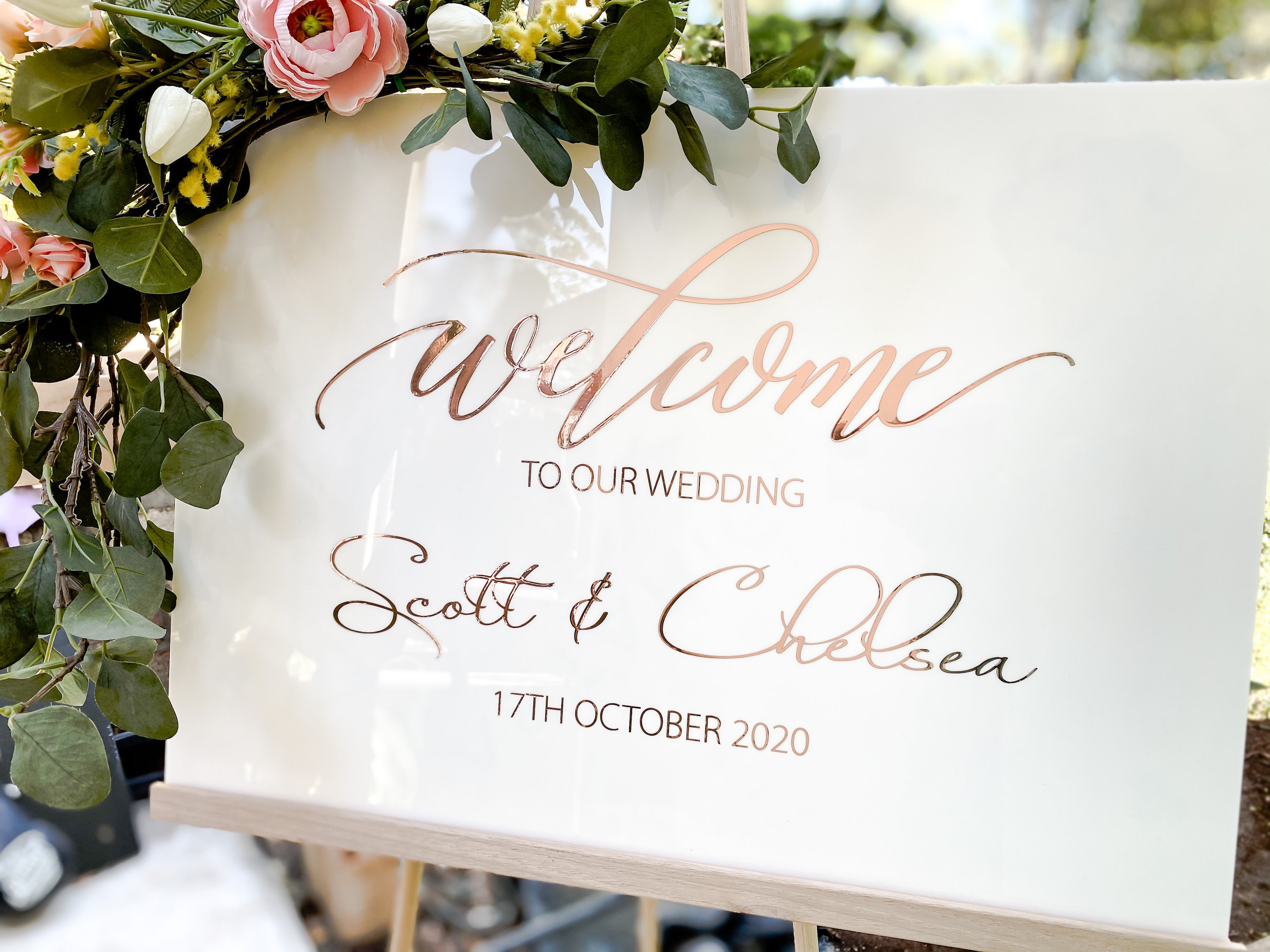 Acrylic Welcome Sign | Welcome To Our Wedding Sign | Custom Wedding ...