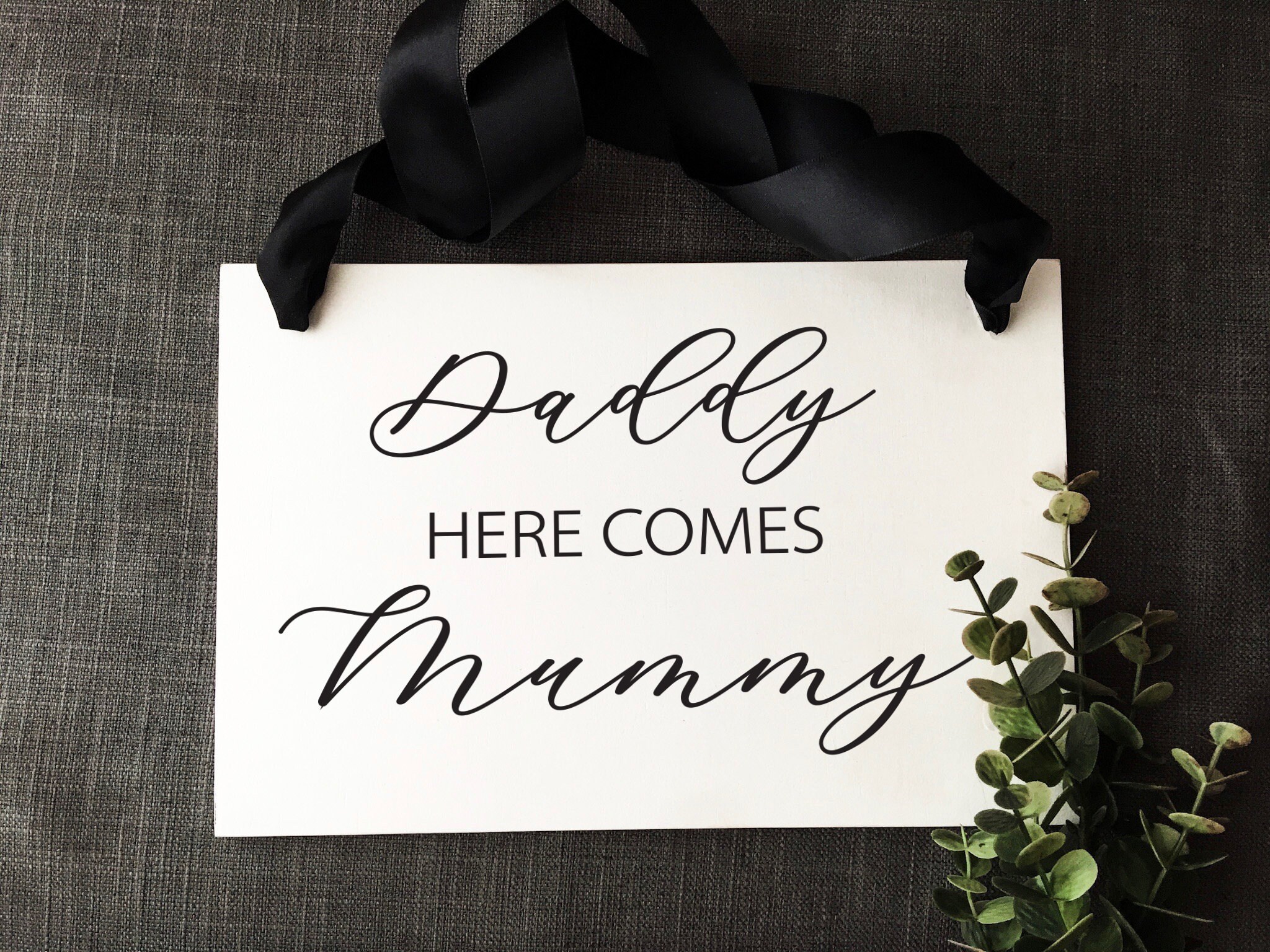 CHILD Page Boy Wedding Sign Daddy Here Comes Mummy Rustic Etsy Australia