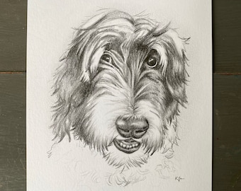 Custom Pet Portrait - Custom Hand Drawn Pets From Photo - Graphite or Charcoal Pet Painting - Pet Lovers - Gift - Momento