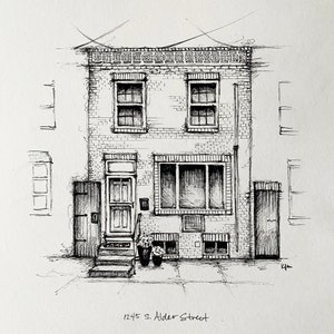Custom House Portrait - Custom Hand drawn Home Portrait From Photo - Ink House Sketch - Housewarming Gift - Anniversary Gift