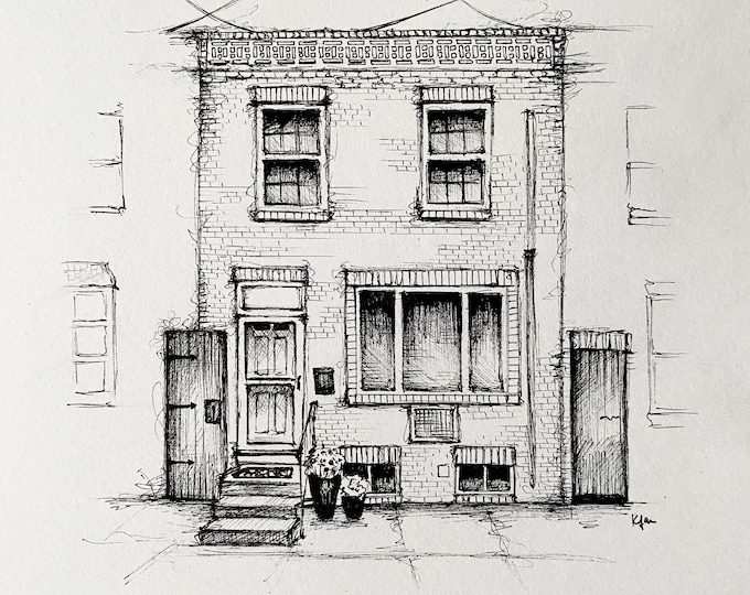 Custom House Portrait - Custom Hand Drawn Home Portrait From Photo ...