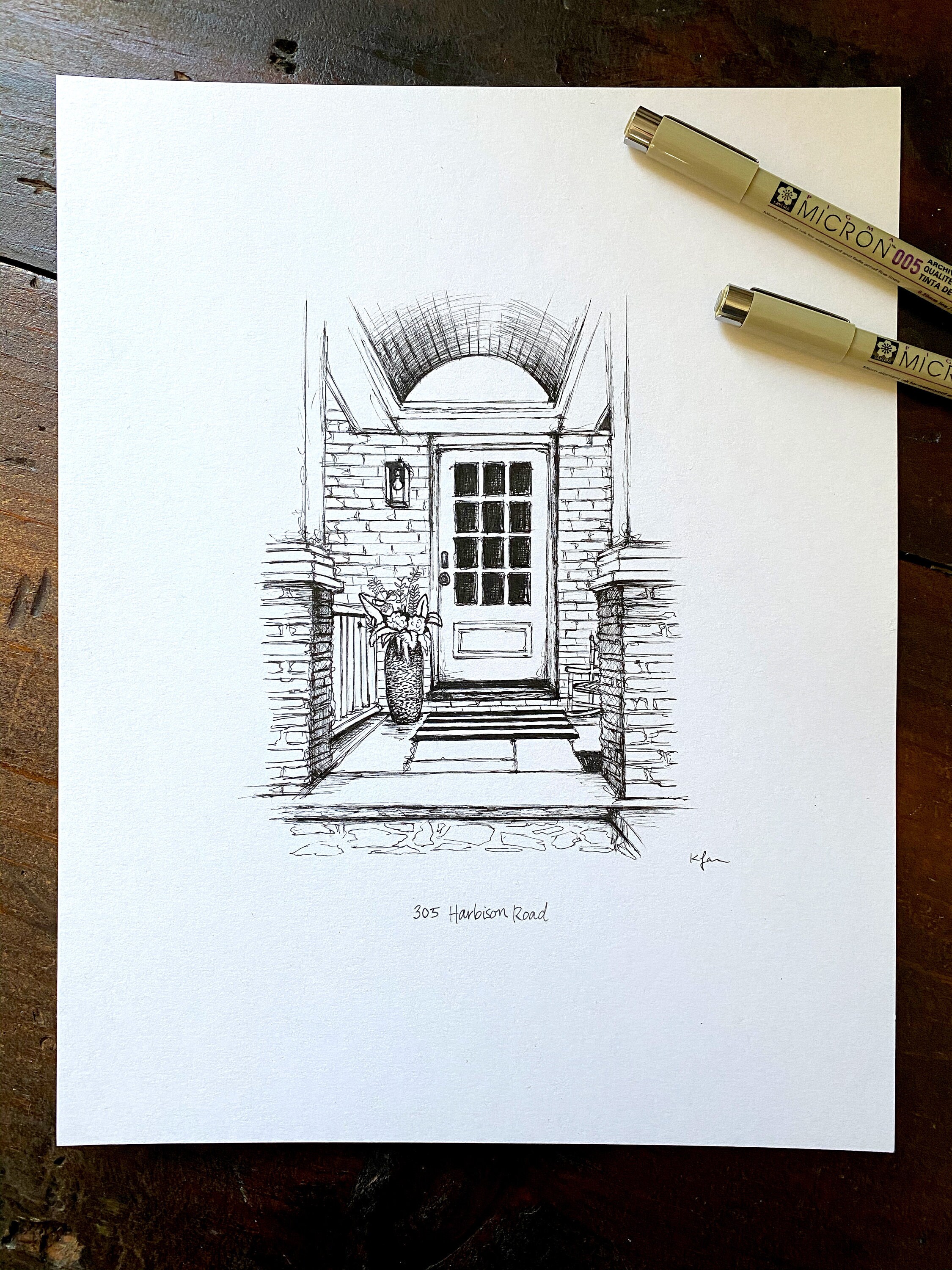 Custom House Portrait Custom Hand Drawn Home Portrait From Photo Ink ...