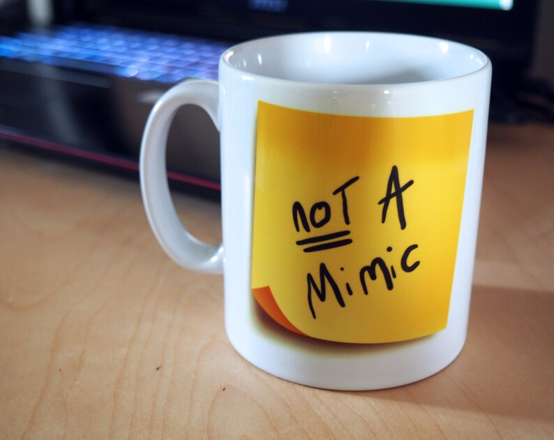 NOT A Mimic Sticky Note Mug  Prey / D&D image 1