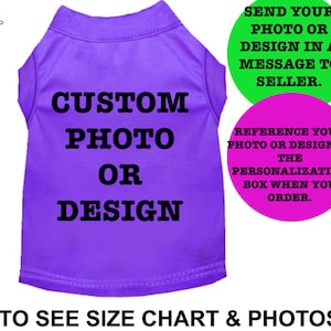 Design/photo personnalisé, T-shirt pour chien, T-shirt pour chat, T-shirt pour animal de compagnie