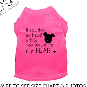 If you think my head is big you should see my heart, pit bull dog shirt, Pet shirt