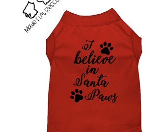 Camiseta navideña para perros o gatos "Creo en Papá Noel"
