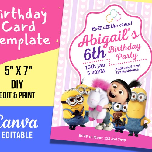 Minions Girl Birthday Party Etsy