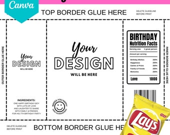 Sjabloon chipzakje: bewerkbaar canvas (digitale download)