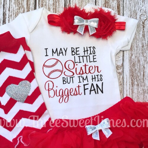 Baseball Little Sister Outfit Baby Girl Baseball Clothes I Etsy