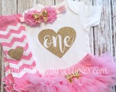 Shalover Baby Girl First Birthday Outfit - Ruffle Romper & Headband Set For 1st Birthday Photos