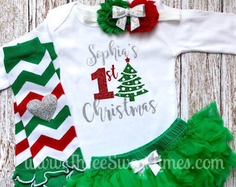 baby's 1st christmas dress