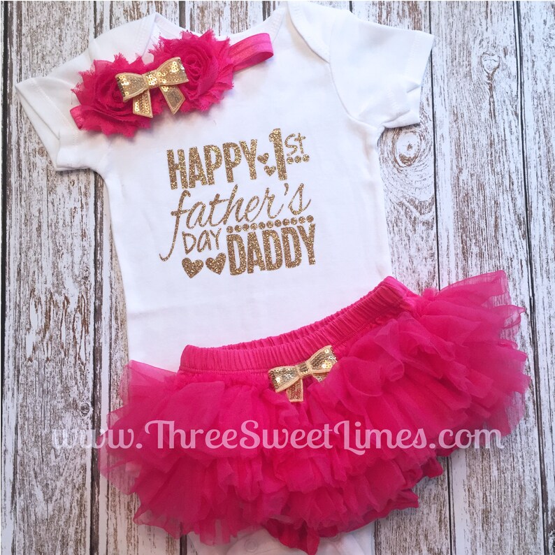 Happy 1st Father's Day Baby Girl Outfit First Etsy
