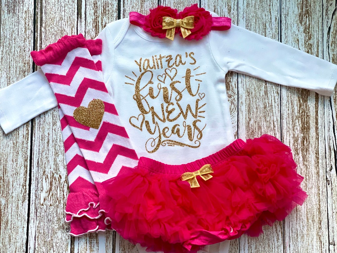 Personalized First New Year's Baby Girl Oufit Baby's Etsy