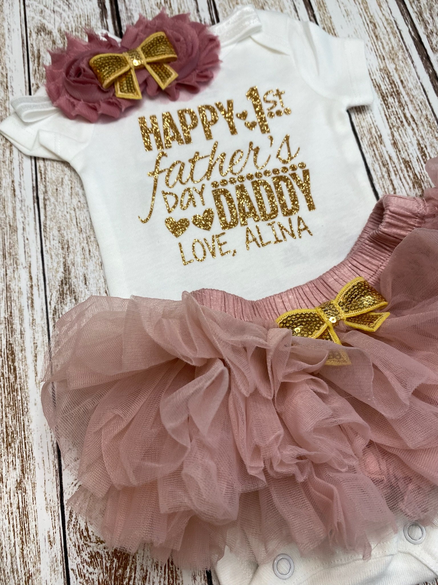 Fathers day top baby girl outfit