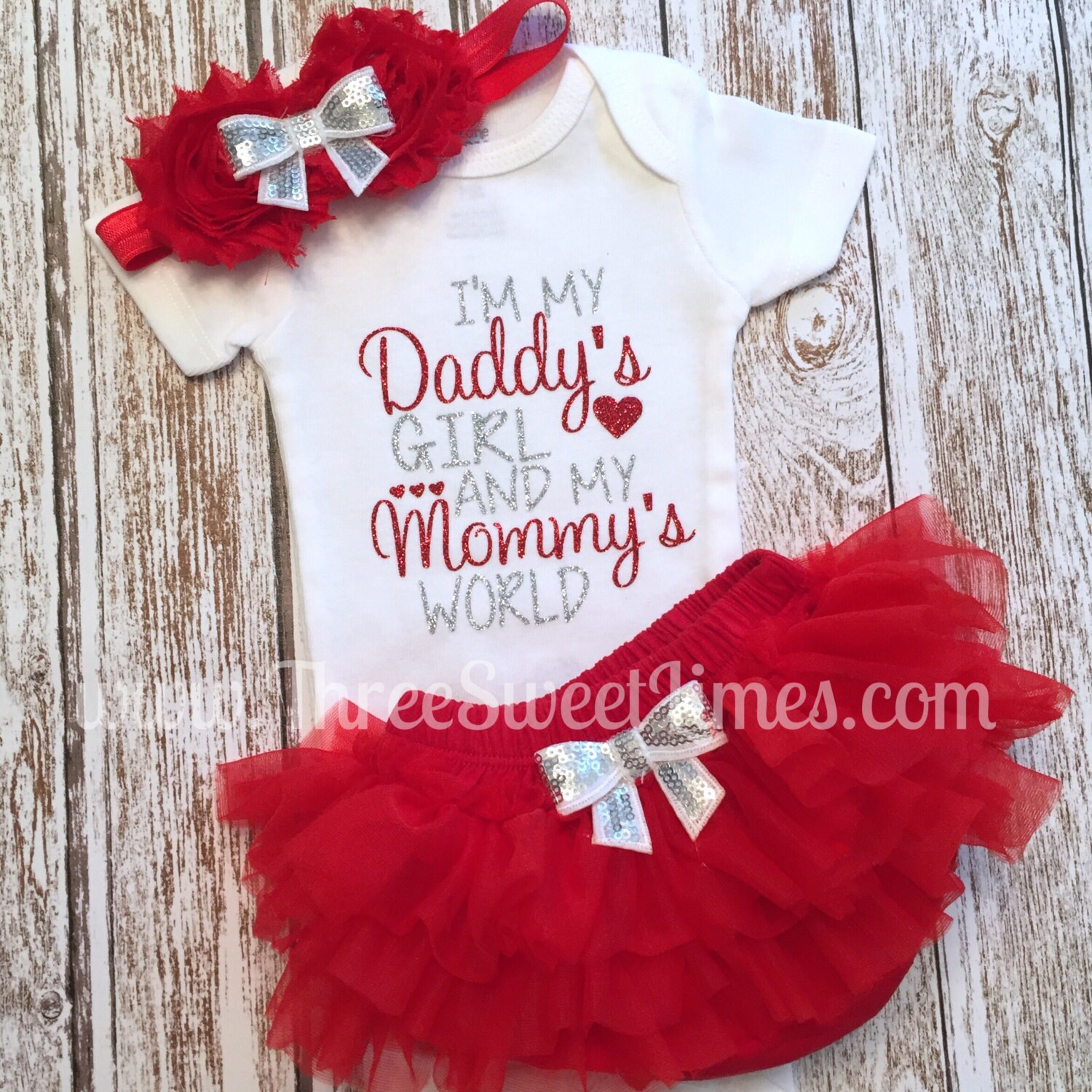Baby Girl Clothes Valentine S Outfit First Outfit I M My Daddy S Girl In My Mommy S World