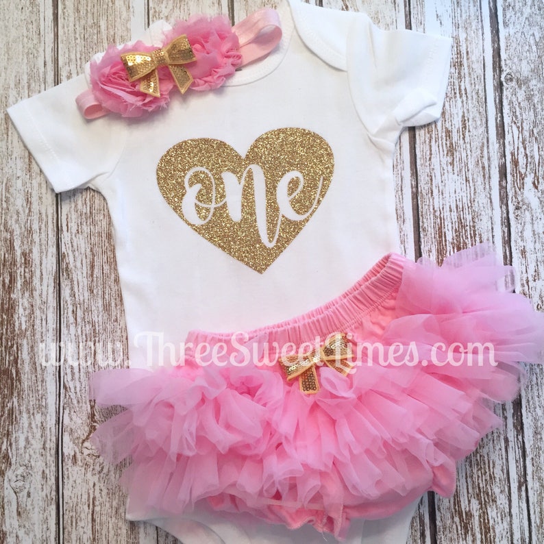 First Birthday Outfit Girl 1st Birthday Girl Outfit Baby Girl Etsy