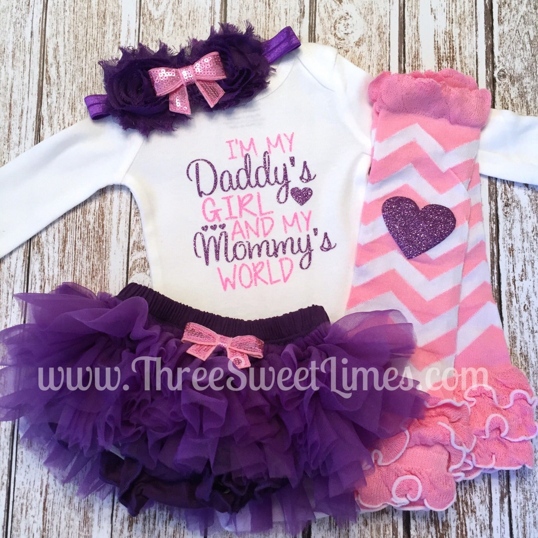 Baby Girl Clothes Daddy's Girl and My Mommy's World Baby Shower Gift