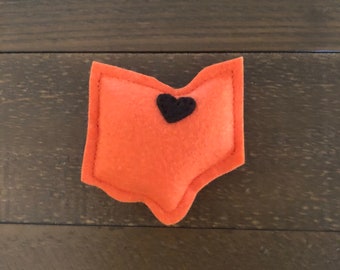 Ohio State Cat Toy - Catnip Cat Toy State and City - Cleveland Browns Football Colors - Orange and Brown