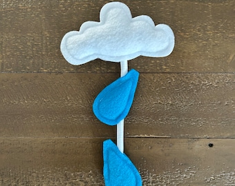 Cloud and Raindrop Cat Toy: Organic Catnip Felt Toy